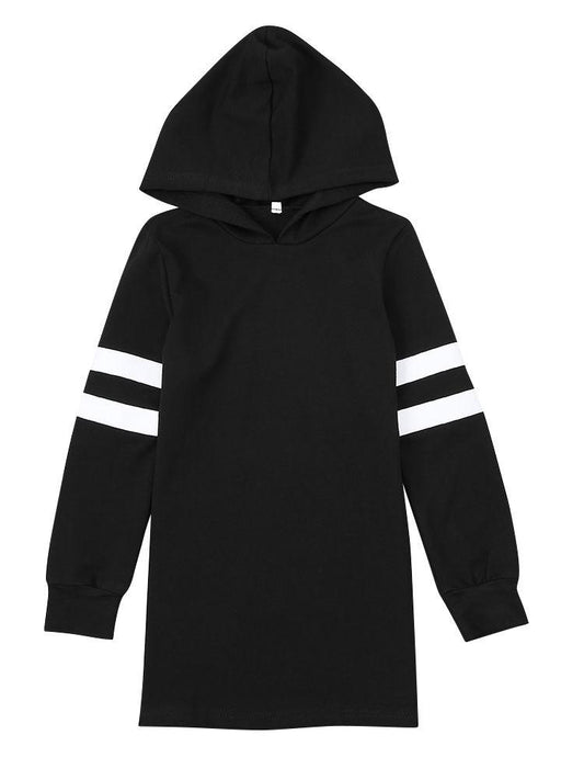 Long Hoodie Sweatshirt Black Jumper Sportswear - dianjiang-