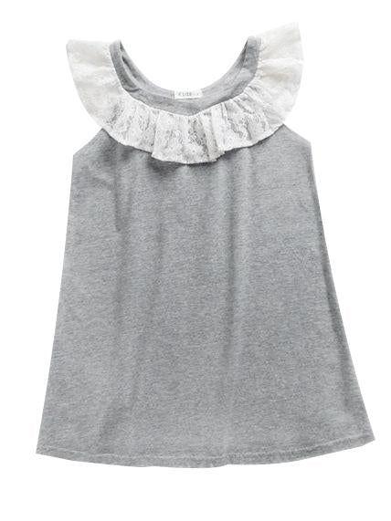 Lace Trimmed Collar Toddler Big Girl Kids Casual Dress - dianjiang-