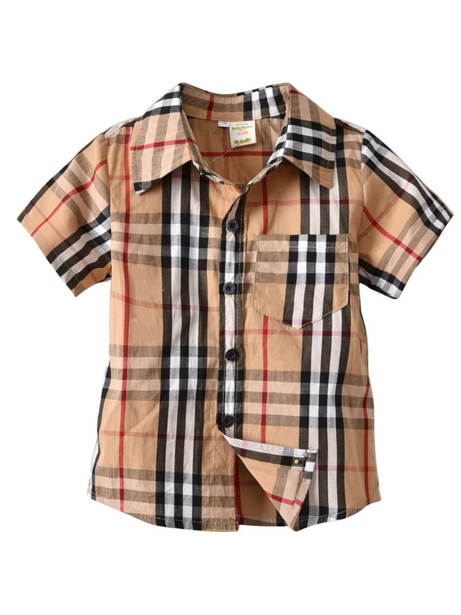 British Style Top Big Boy Classic Plaid Cotton Casual Shirt for Summer - dianjiang-