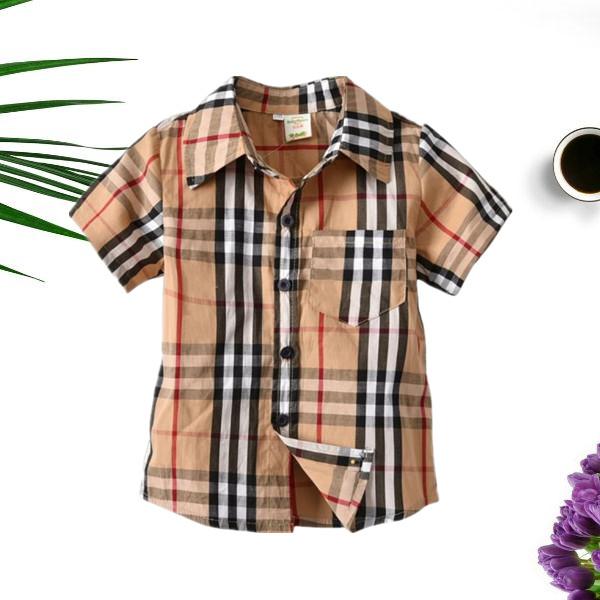 British Style Top Big Boy Classic Plaid Cotton Casual Shirt for Summer - dianjiang-