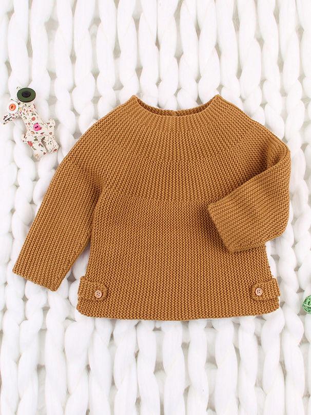 Stylish Solid Color Knitted Sweater - dianjiang-