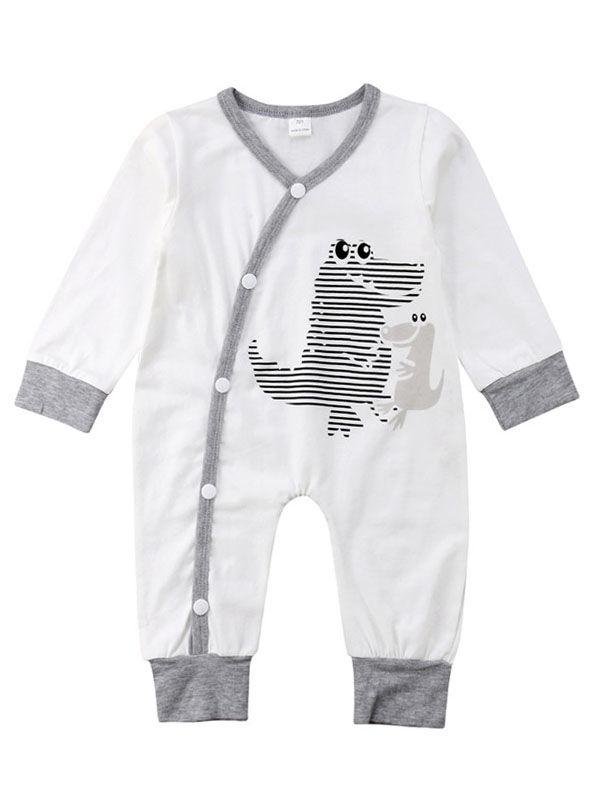 Buttoned Dinosaur Baby Sleepsuit Cartoon Overalls for Spring - dianjiang-