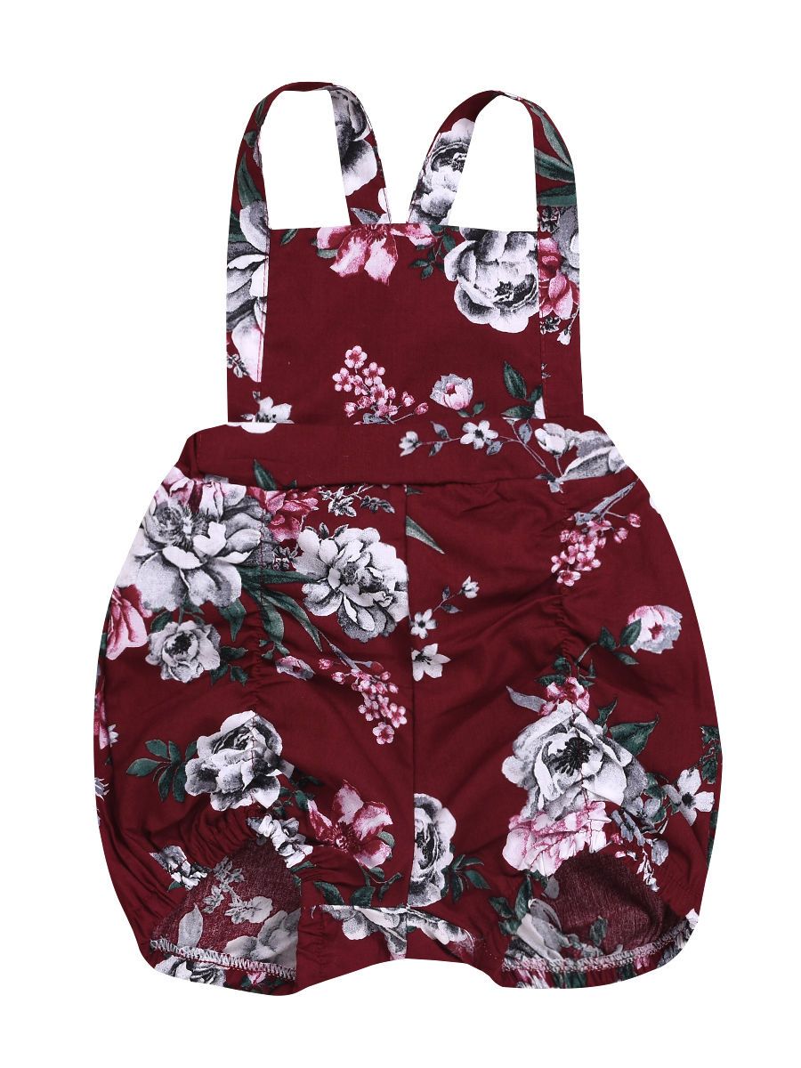 Baby Girls Flower Suspender Short Pants Spring Summer - dianjiang-