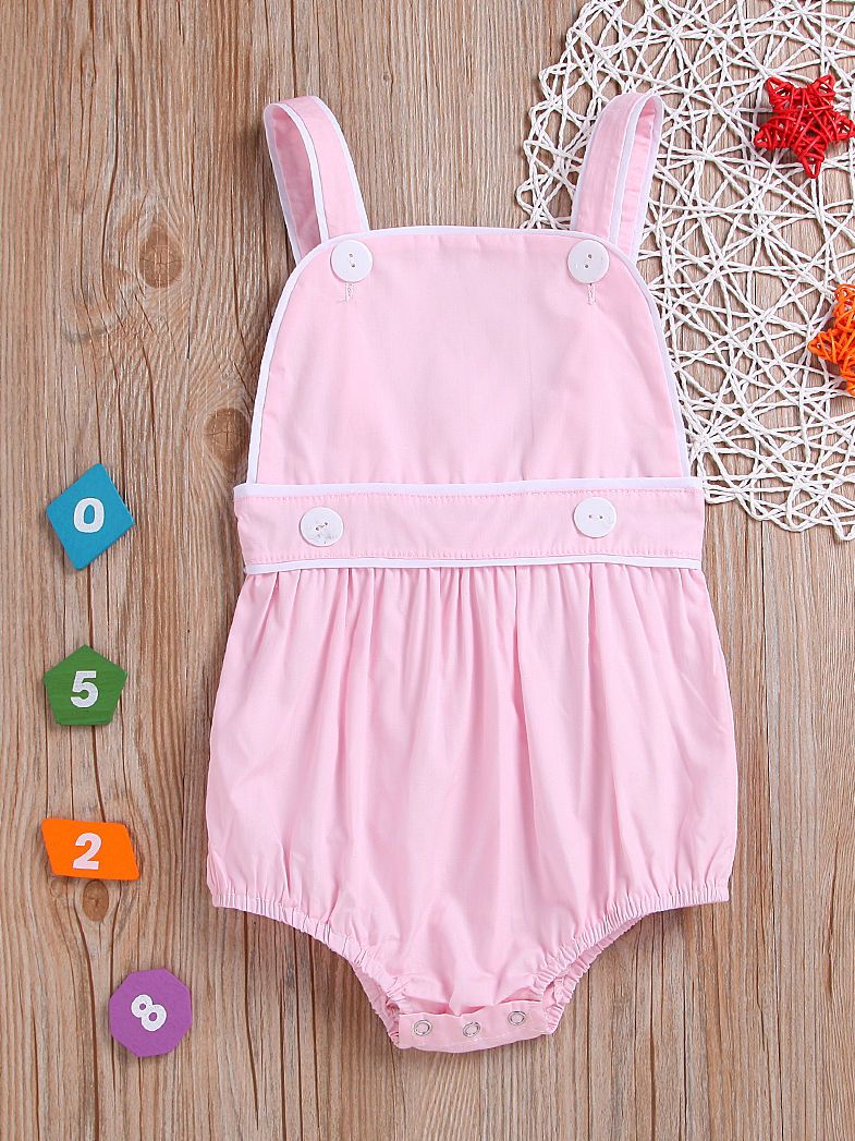 Summer Spanish Style Toddler Kids Suspender Blue/Pink Romper - dianjiang-