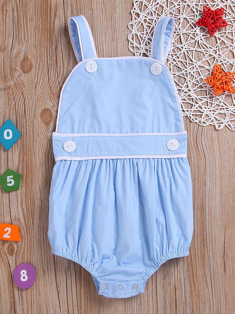 Summer Spanish Style Toddler Kids Suspender Blue/Pink Romper - dianjiang-