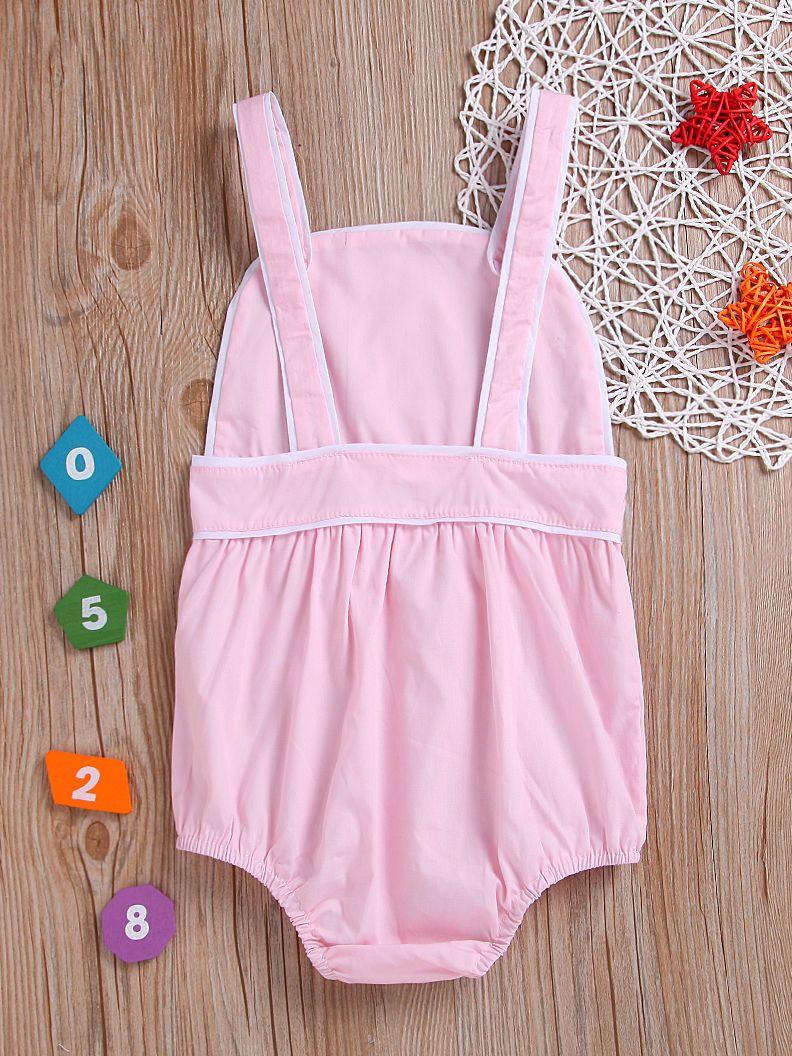 Summer Spanish Style Toddler Kids Suspender Blue/Pink Romper - dianjiang-