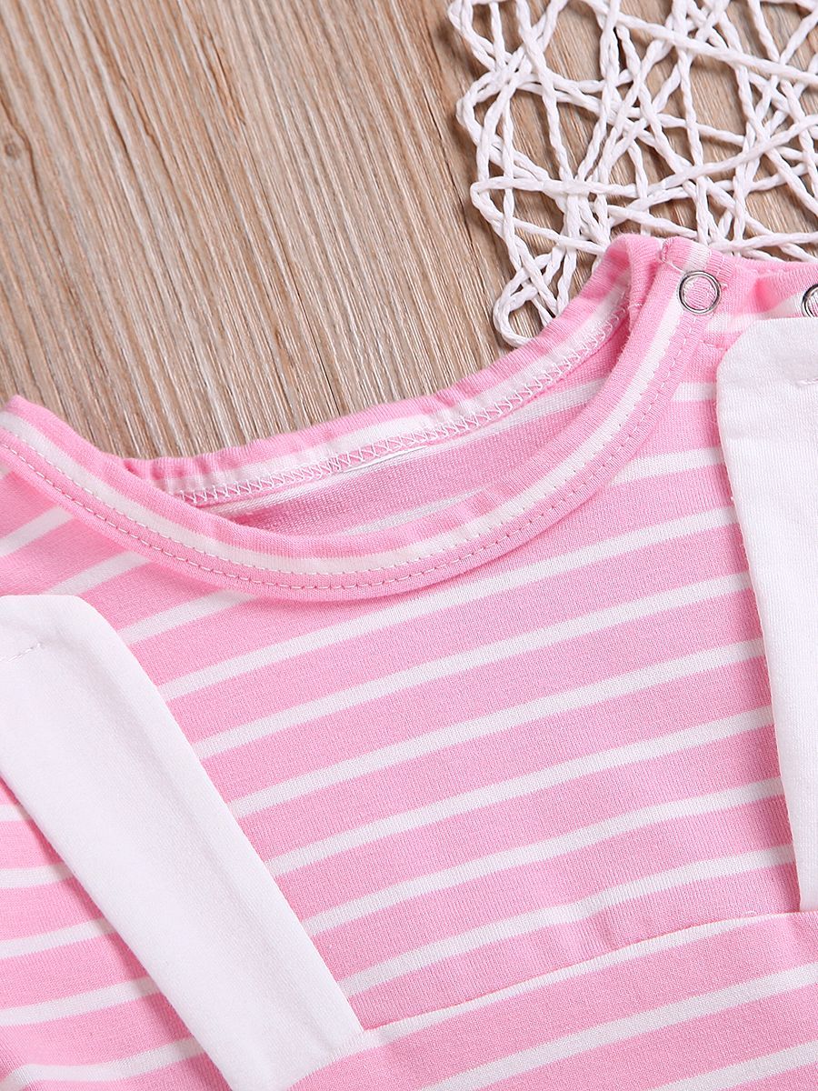 Cartoon Playsuit Animal Striped Short-sleeved Overalls - dianjiang-