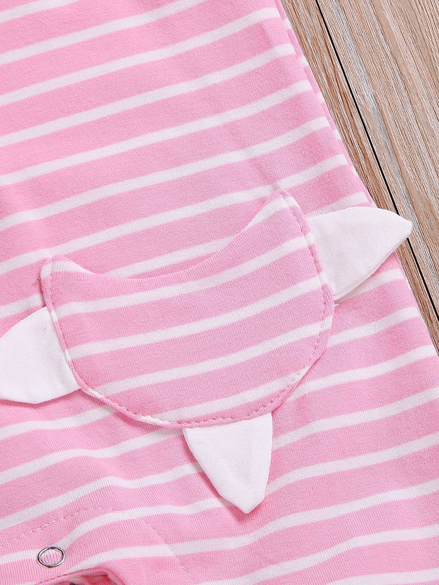 Cartoon Playsuit Animal Striped Short-sleeved Overalls - dianjiang-