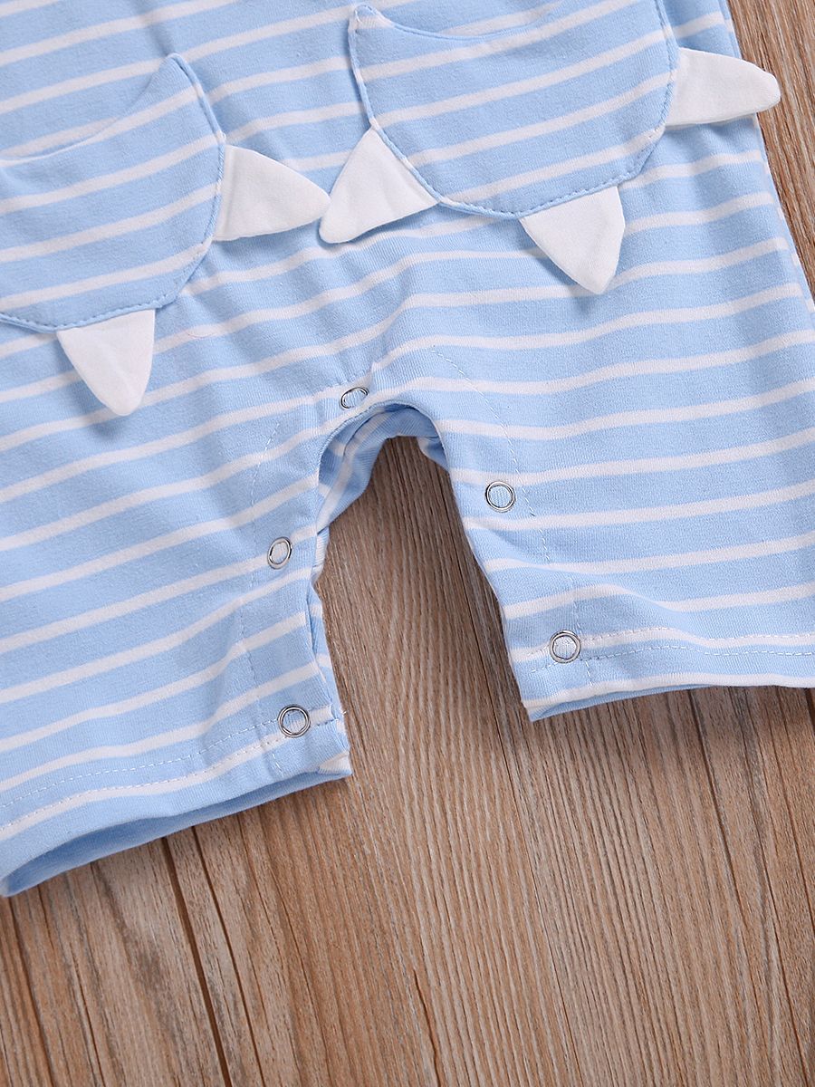 Cartoon Playsuit Animal Striped Short-sleeved Overalls - dianjiang-