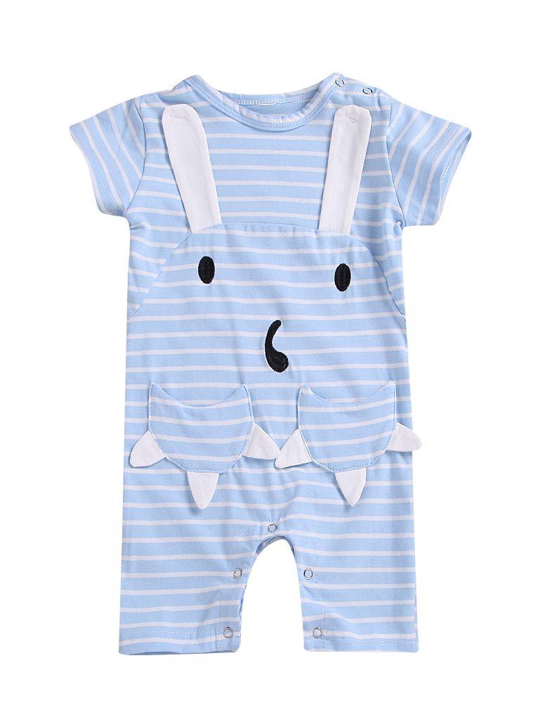 Cartoon Playsuit Animal Striped Short-sleeved Overalls - dianjiang-