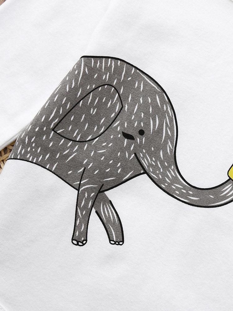 Spring Elephant Onesie Long-sleeved Baby Bodysuit - dianjiang-