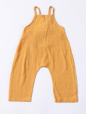 Fashion Toddler Girl Summer Yellow Suspender Backless Trousers - dianjiang-