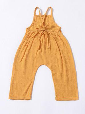 Fashion Toddler Girl Summer Yellow Suspender Backless Trousers - dianjiang-