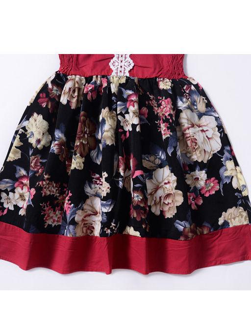 Stylish Baby Little Girl Summer Lace-up Floral Dress - dianjiang-