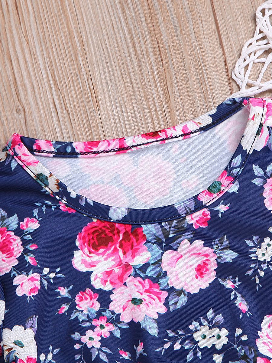 Vintage Flare Sleeve Baby Toddler Girl Casual Floral Dress - dianjiang-