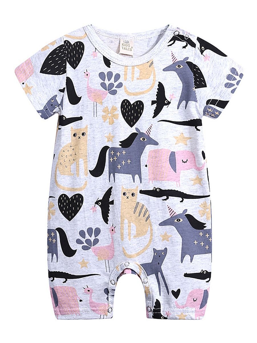 Summer Cute Onesie Newborn Baby Cartoon Bodysuit Romper - dianjiang-