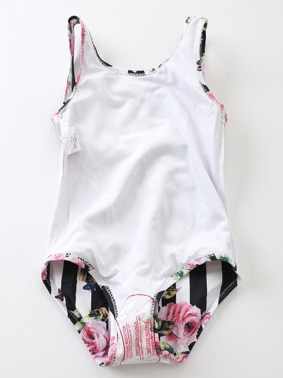 Baby Little Kids Stripe Frilled Flower One-Piece Swimwear - dianjiang-