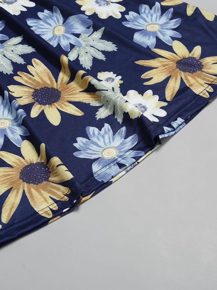 Mom and Me Summer Collection Patchwork Flower Sleeveless Casual Long Dress - dianjiang-