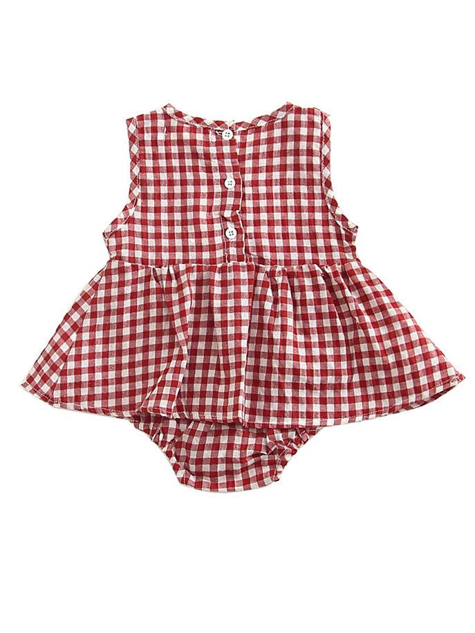 New Arrival Summer Sleeveless Plaid Baby Romper Dress - dianjiang-