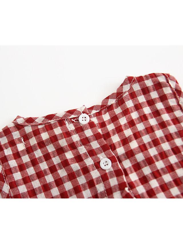 New Arrival Summer Sleeveless Plaid Baby Romper Dress - dianjiang-