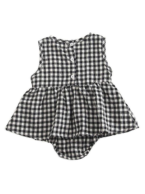 New Arrival Summer Sleeveless Plaid Baby Romper Dress - dianjiang-