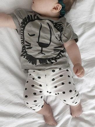 2-Piece Baby Boys Girls Summer Clothes Outfits Sets Lion Print T-shirt and Pants - dianjiang-