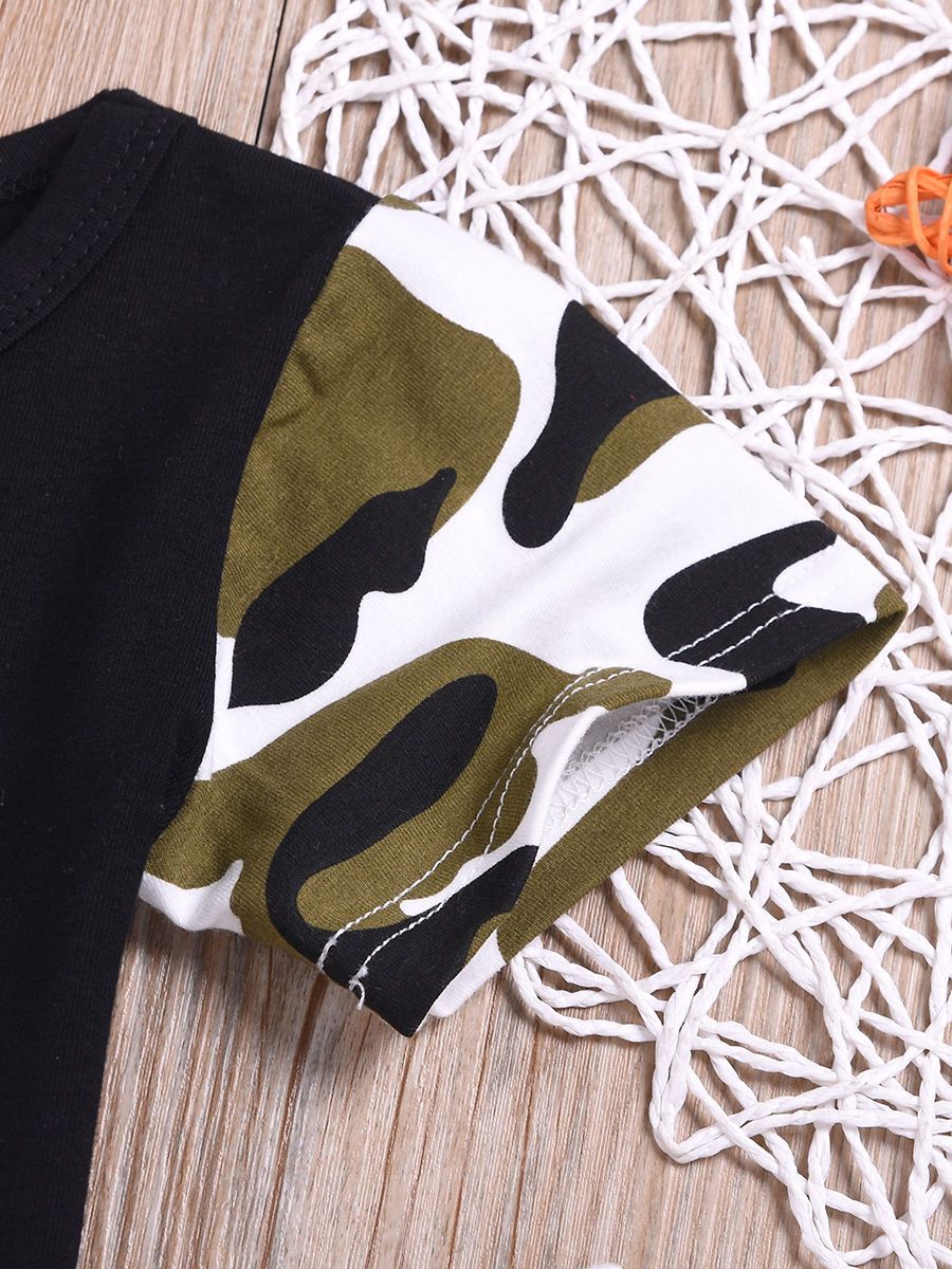 2-Piece Clothing Outfits The Chosen One Short-sleeved T-shirt+Camouflage Trousers Baby Boys - dianjiang-