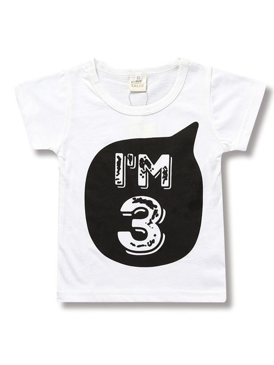 Baby Little Kids Number Print Boys T-shirt Summer - dianjiang-