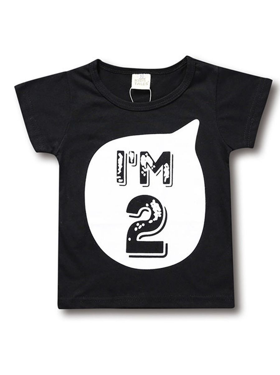 Baby Little Kids Number Print Boys T-shirt Summer - dianjiang-