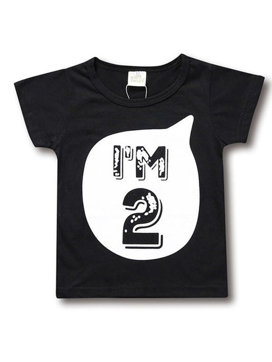 Baby Little Kids Number Print Boys T-shirt Summer - dianjiang-