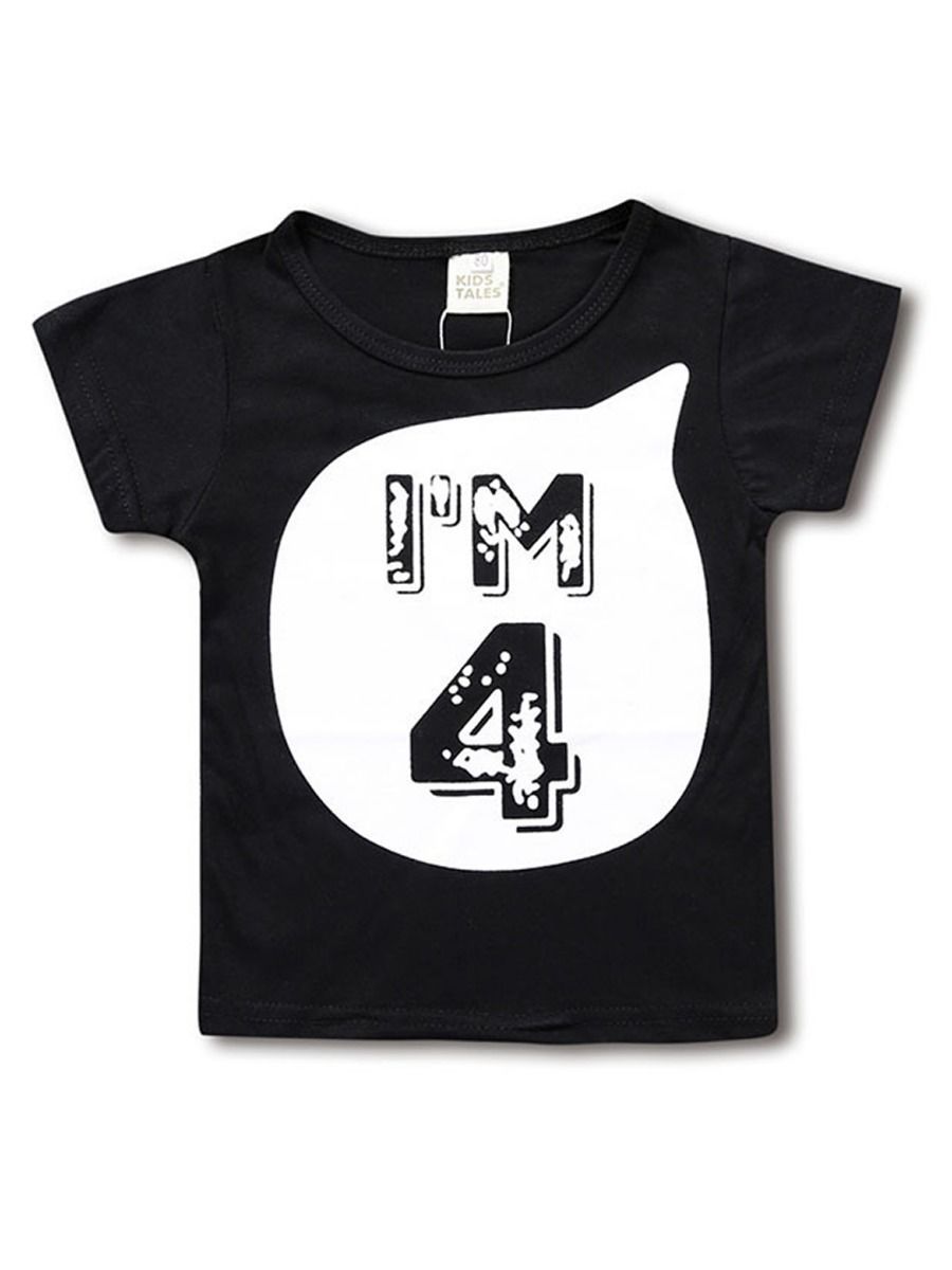 Baby Little Kids Number Print Boys T-shirt Summer - dianjiang-