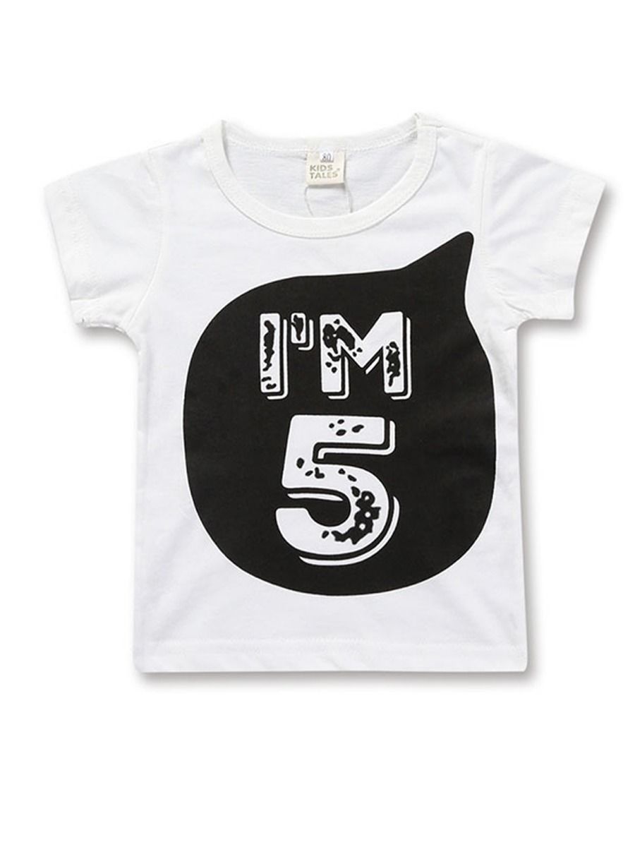 Baby Little Kids Number Print Boys T-shirt Summer - dianjiang-