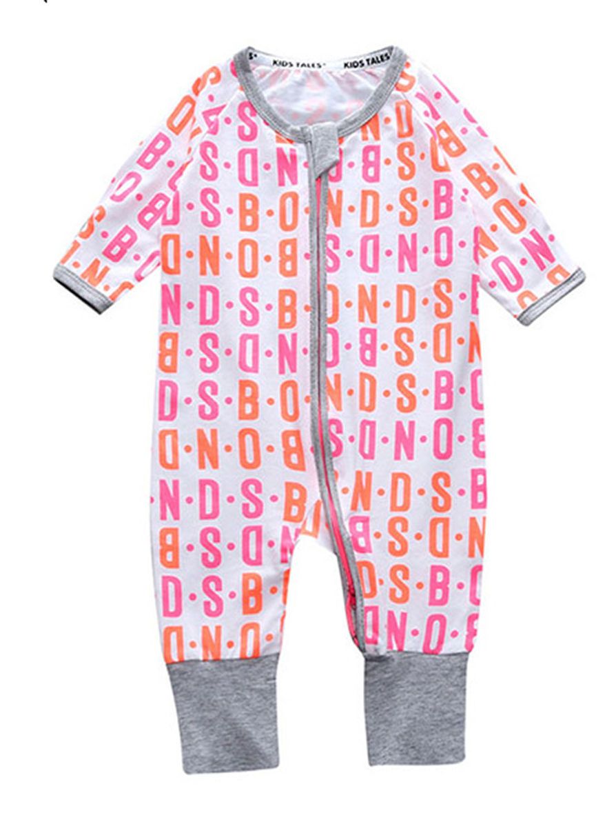 Spring Autumn Infant Boys Girl Printed Zip Overalls - dianjiang-