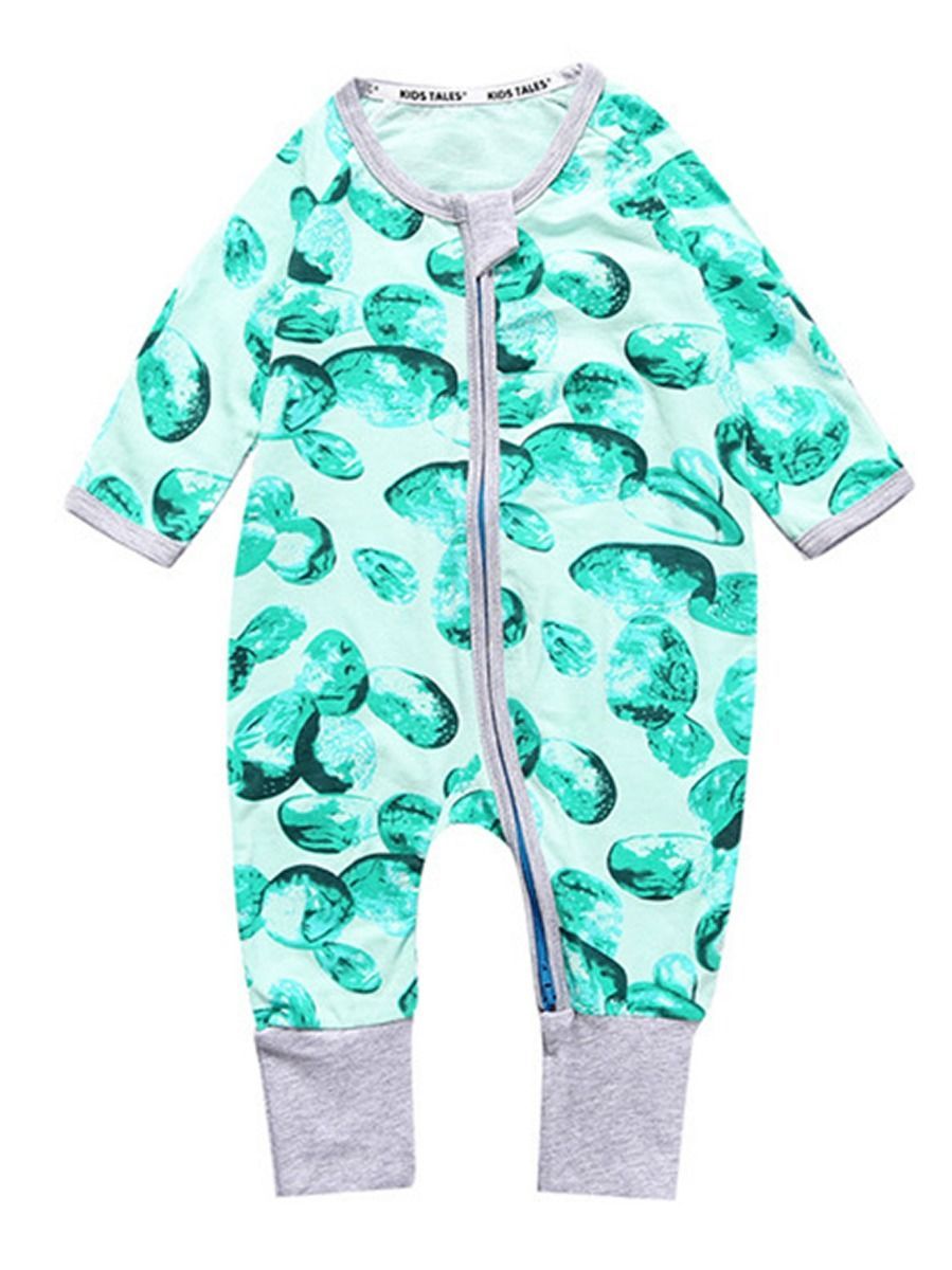 Spring Autumn Infant Boys Girl Printed Zip Overalls - dianjiang-