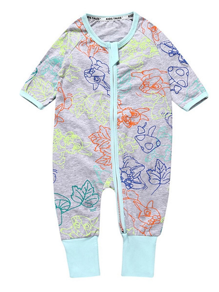 Spring Autumn Infant Boys Girl Printed Zip Overalls - dianjiang-