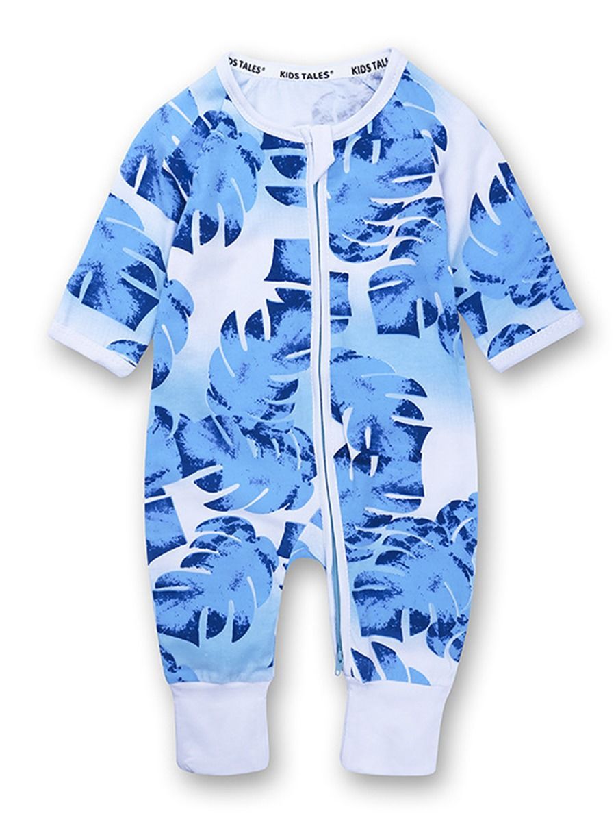 Infant Boys Girl Cartoon Printed Zip Romper Overalls - dianjiang-