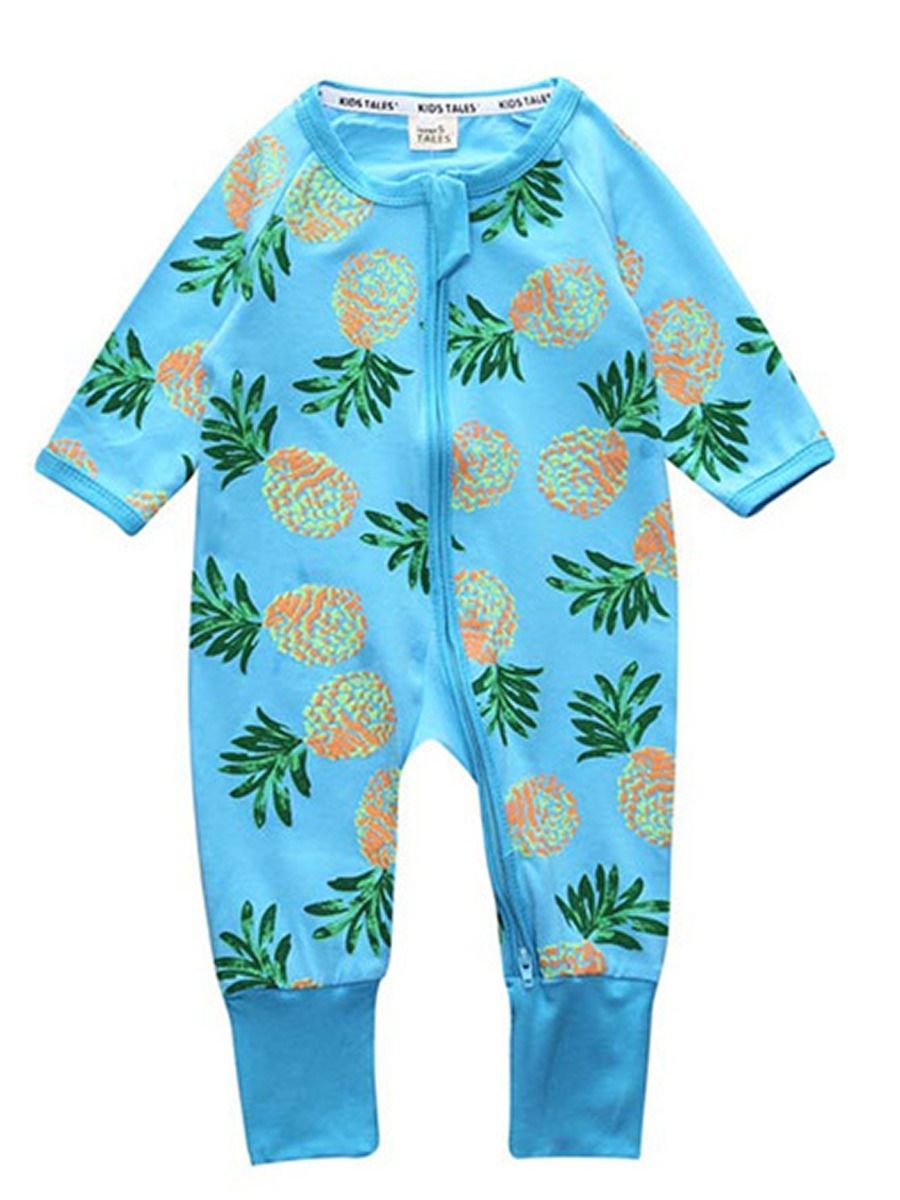 Spring Stylish Baby Boys Girl Printed Zip Sleepsuit Wholesale Overall - dianjiang-