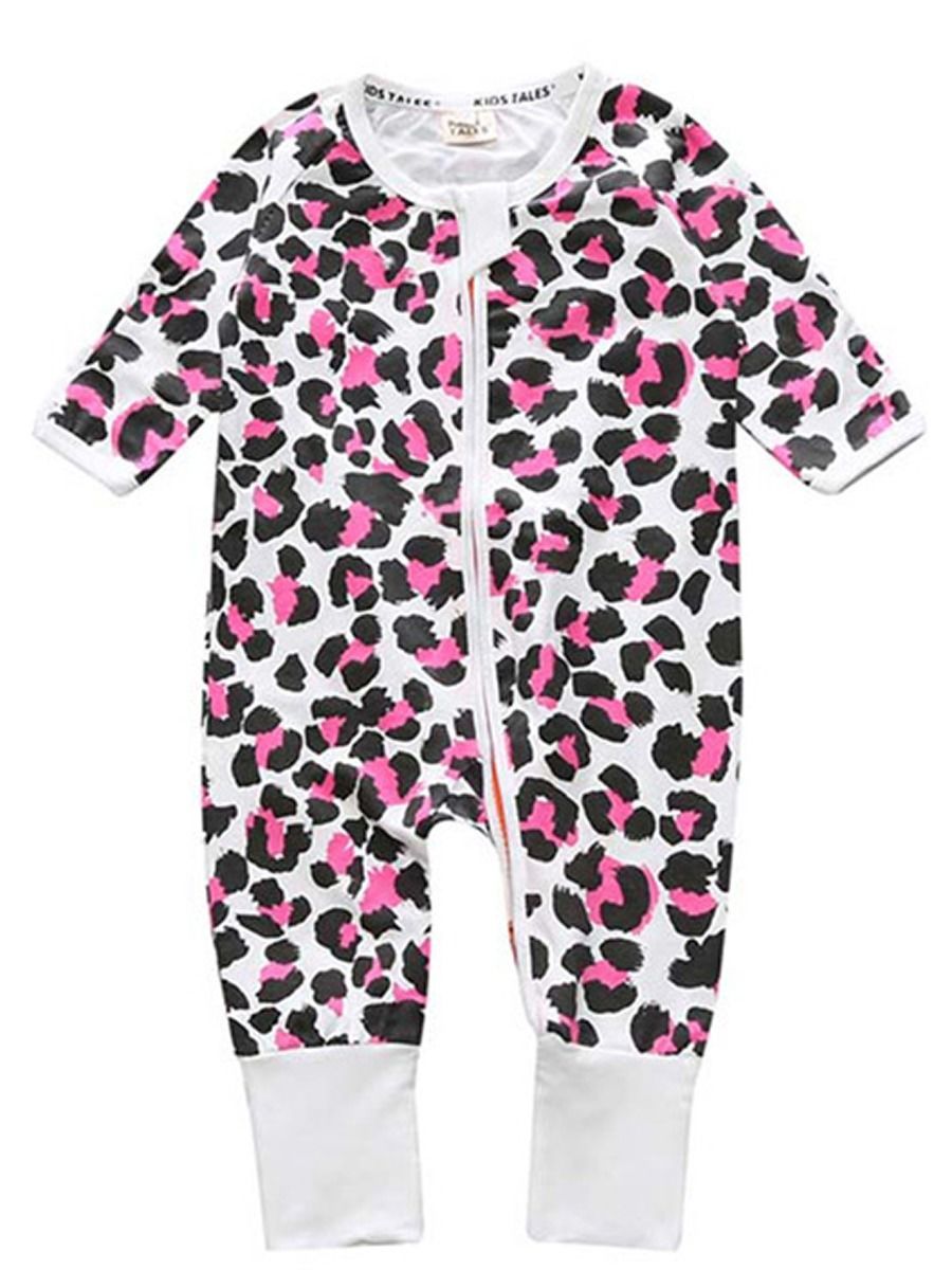 Spring Stylish Baby Boys Girl Printed Zip Sleepsuit Wholesale Overall - dianjiang-