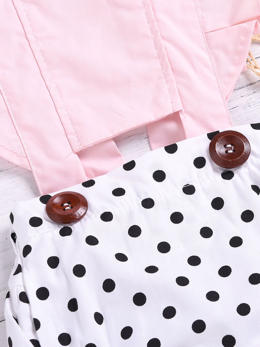 Infant Girl Frilled Polka Dots Bodysuit Onesie Summer - dianjiang-