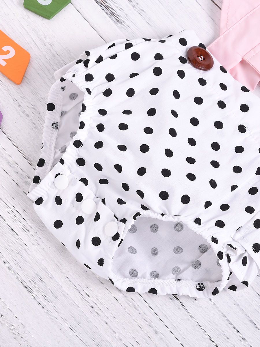 Infant Girl Frilled Polka Dots Bodysuit Onesie Summer - dianjiang-