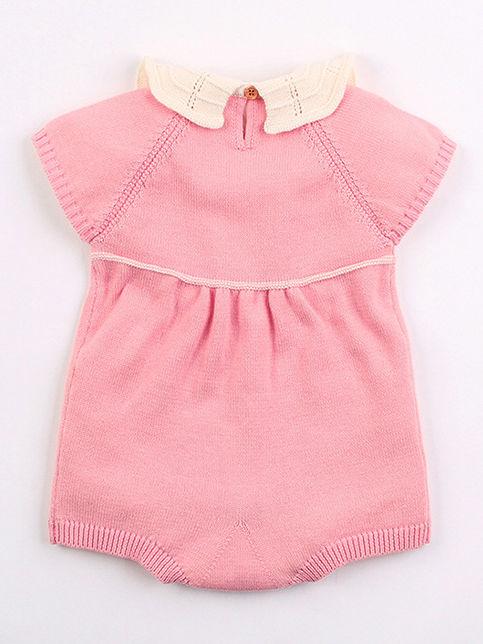 Spanish Style Solid Color Onesie Baby Crochet Bodysuit - dianjiang-