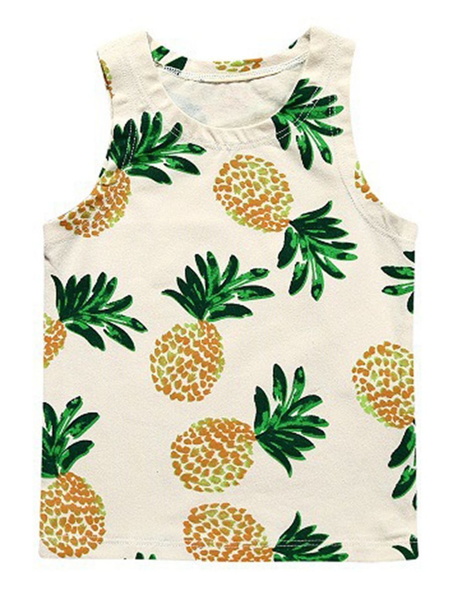 4 Kinds Unisex Baby Clothes Printed Cotton Blend Tank Top - dianjiang-