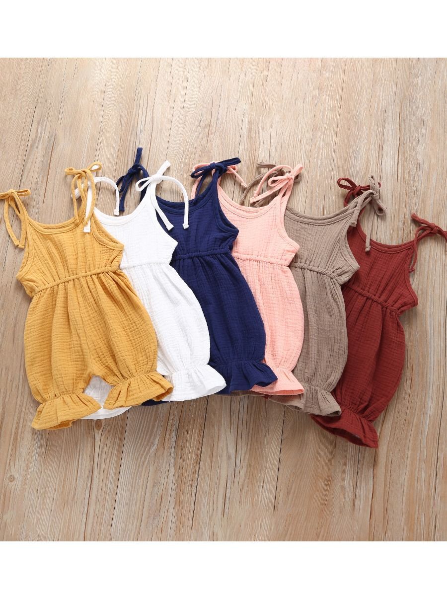 Solid Color Onesie Cotton Blend Baby Jumpsuit High Summer - dianjiang-