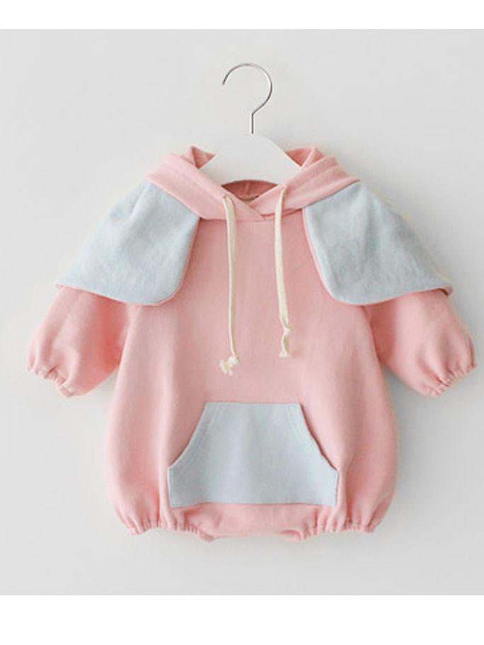 Adorable Elephant Pattern Hoodie Baby Onesie - dianjiang-