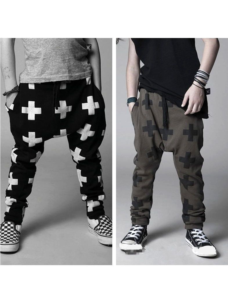 Fashion Cross Pattern Trouser Little Boy Casual Pants - dianjiang-