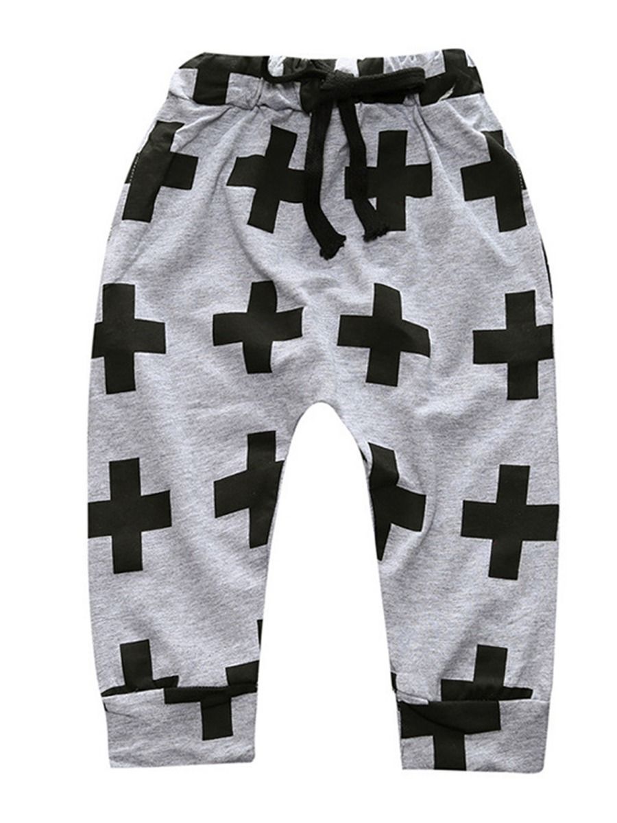 Fashion Cross Pattern Trouser Little Boy Casual Pants - dianjiang-