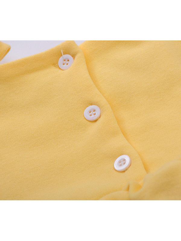 Yellow Frilled Onesie Bodysuit Spring Baby Girls - dianjiang-