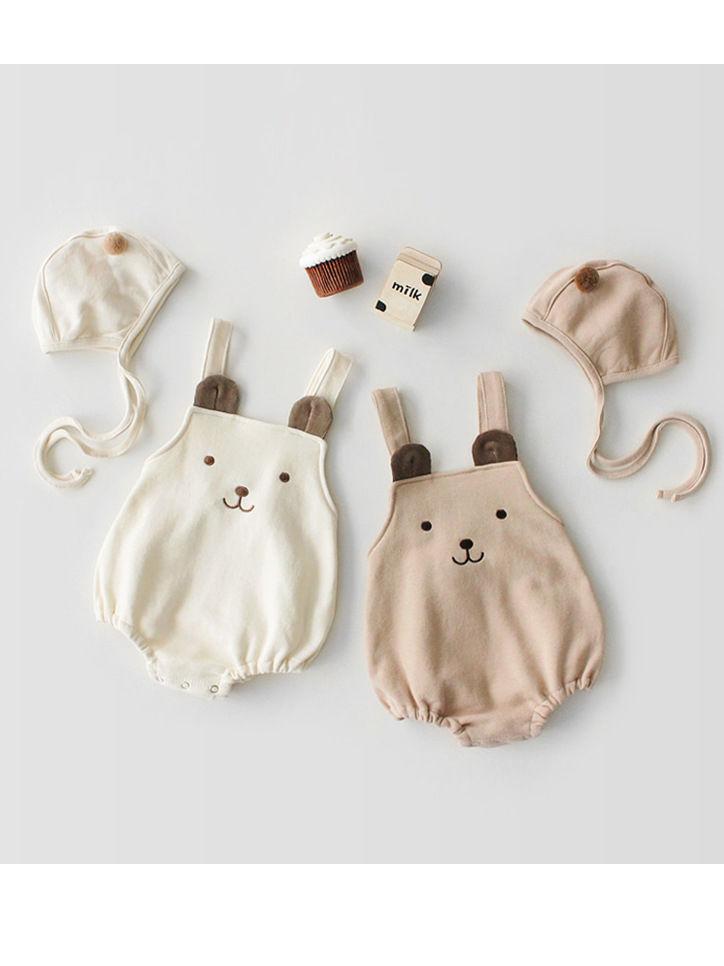 2-Piece Set Cartoon Bear Baby Romper and Pom Hat - dianjiang-