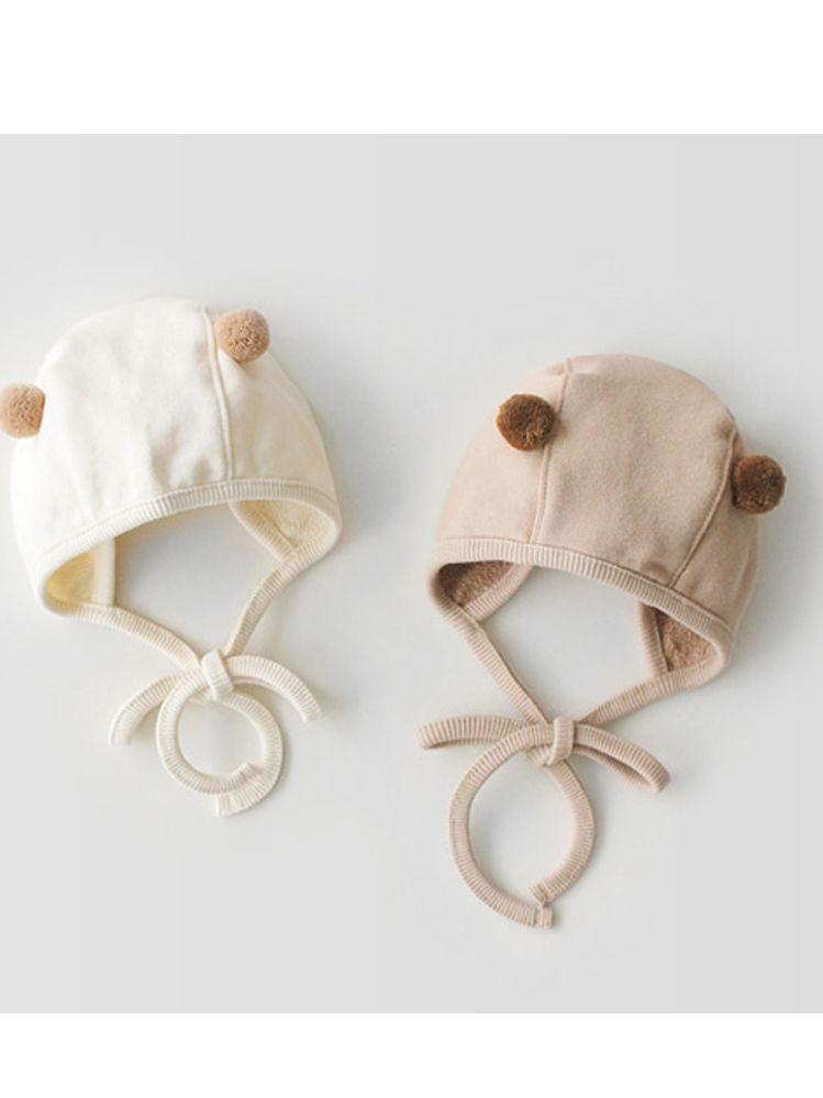 2-Piece Set Cartoon Bear Baby Romper and Pom Hat - dianjiang-