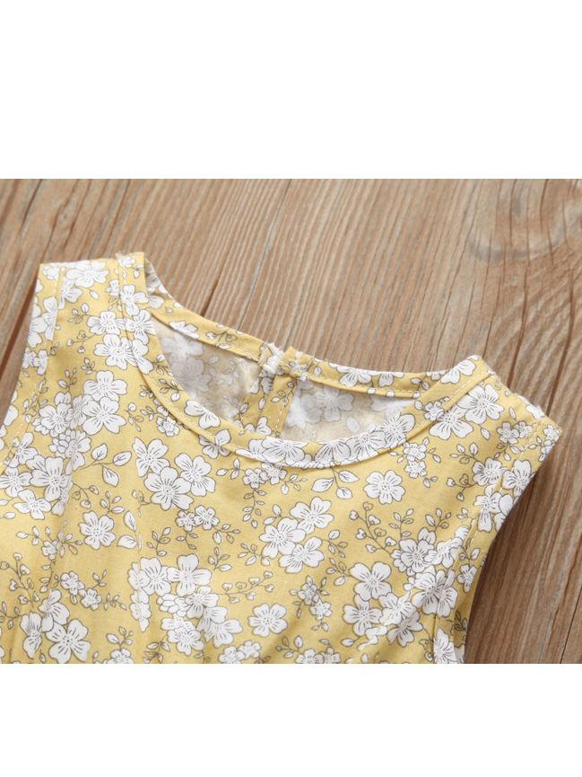 Sleeveless Frilled Floral Baby Collection Bodysuit Commercial Summer - dianjiang-